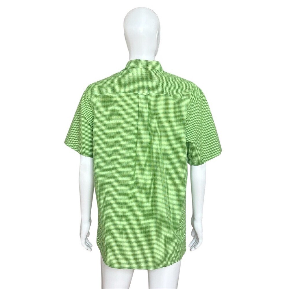 Saddlebred Shirt Mens Size L Green Gingham Check Short Sleeve Button-Up - Picture 6 of 7